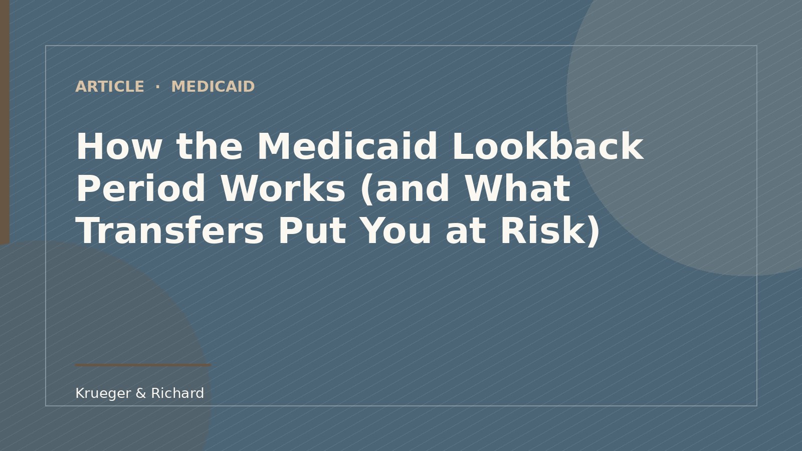 Letterhead-style thumbnail for an article about the Medicaid lookback period